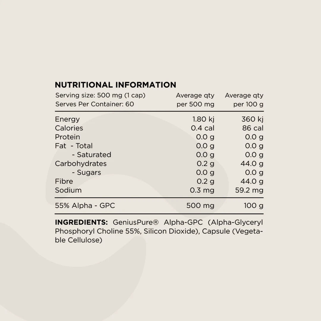 ALPHA GPC 500mg by SWITCH NUTRITION