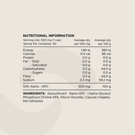 ALPHA GPC 500mg by SWITCH NUTRITION