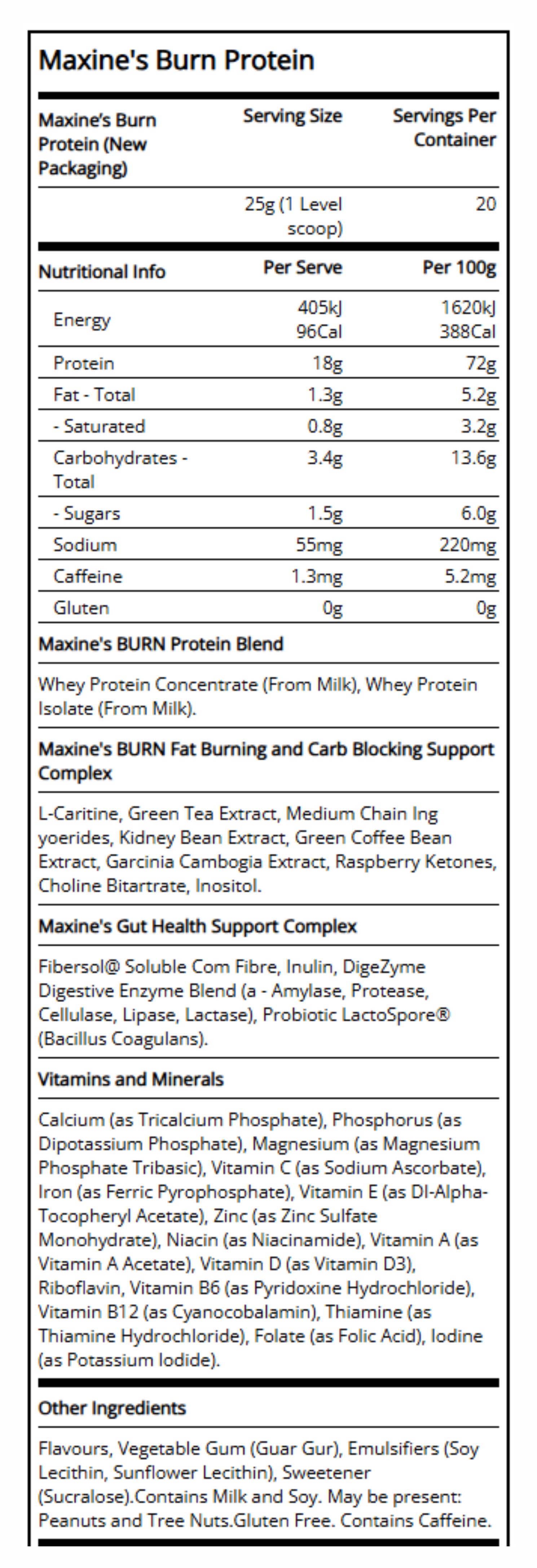 BURN PROTEIN by MAXINE'S