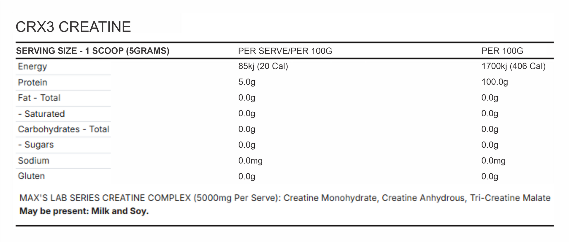 CRX3 CREATINE by MAX'S
