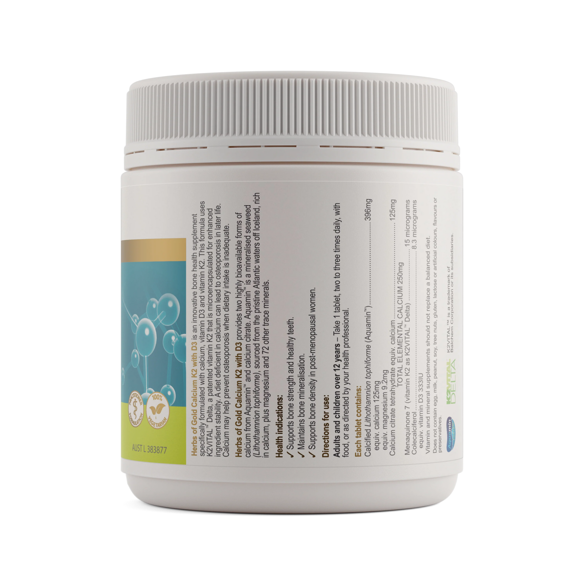 CALCIUM K2 WITH D3 by HERBS OF GOLD