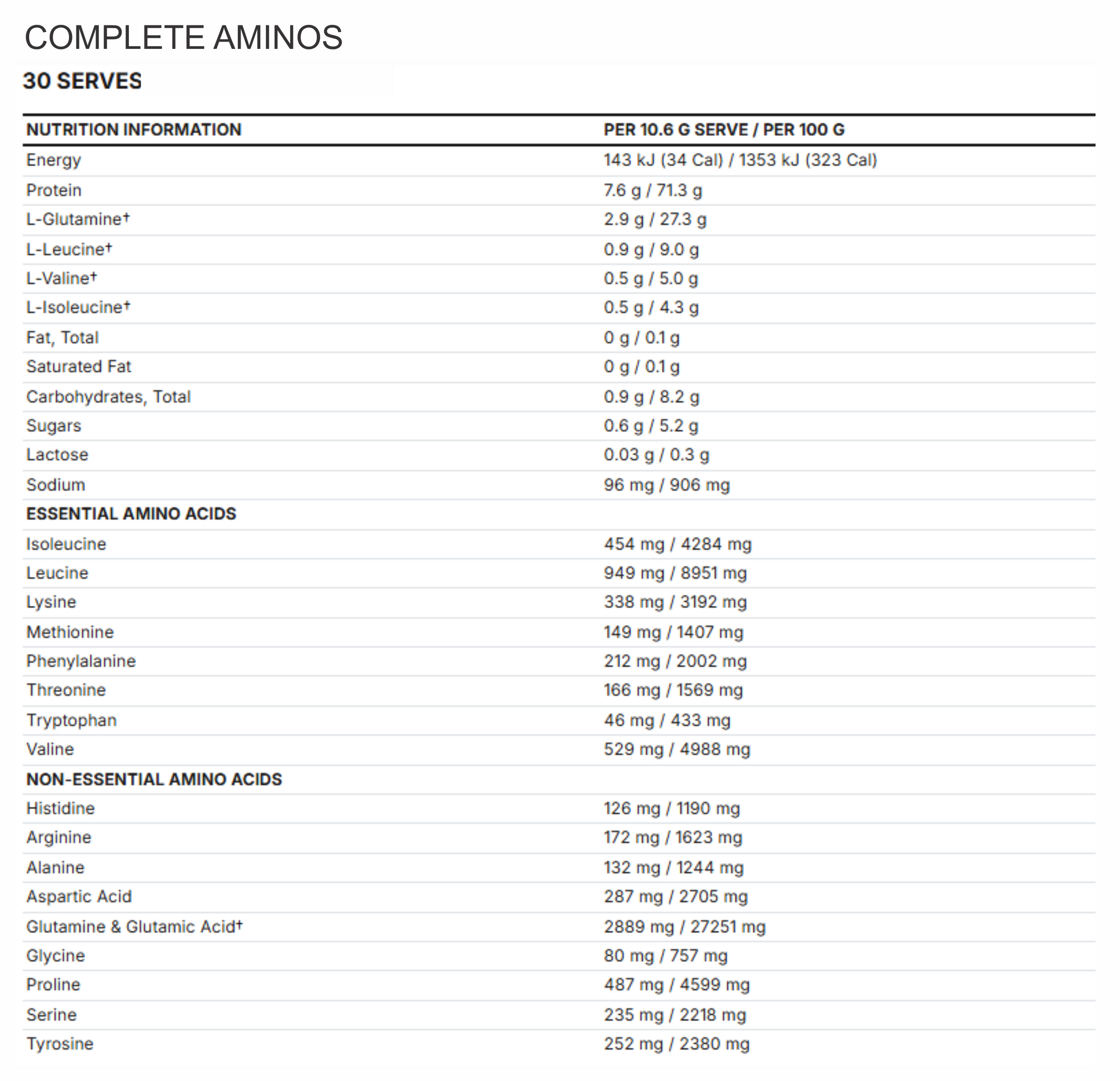 COMPLETE AMINOS by INTERNATIONAL PROTEIN