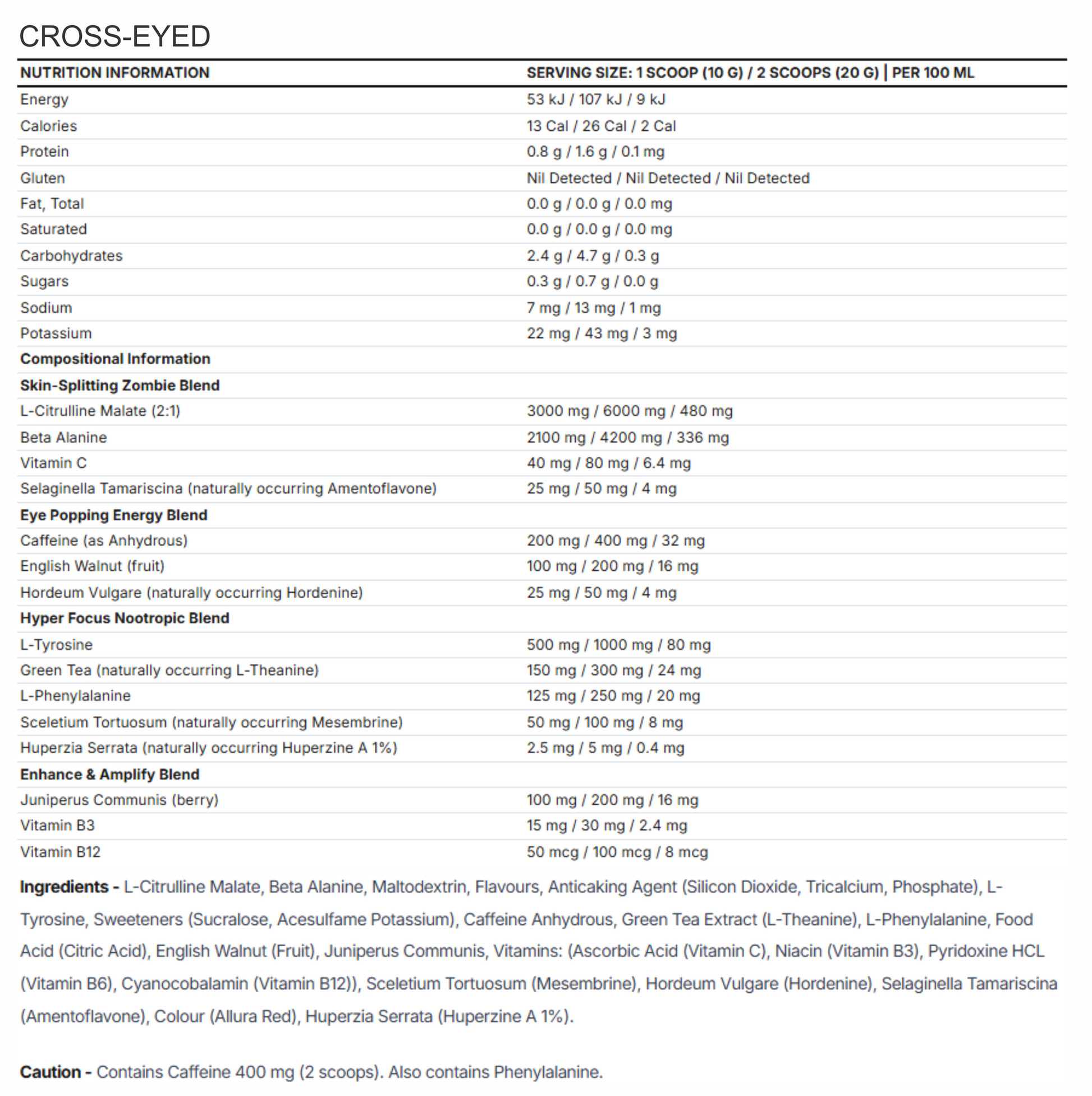 CROSS-EYED EXTREME PRE-WORKOUT by ZOMBIE LABS