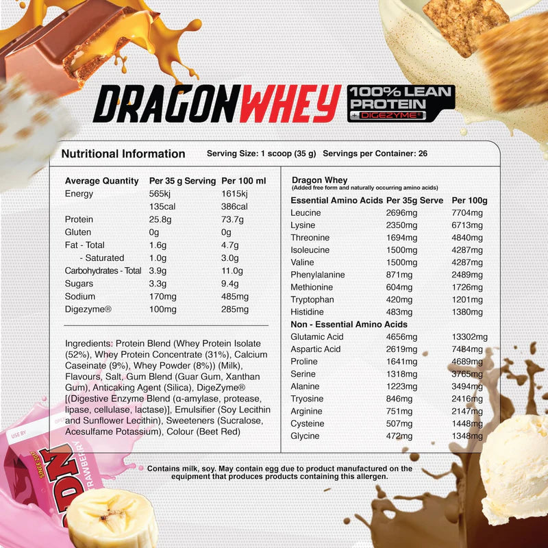 DRAGON WHEY 100% LEAN PROTEIN by RED DRAGON