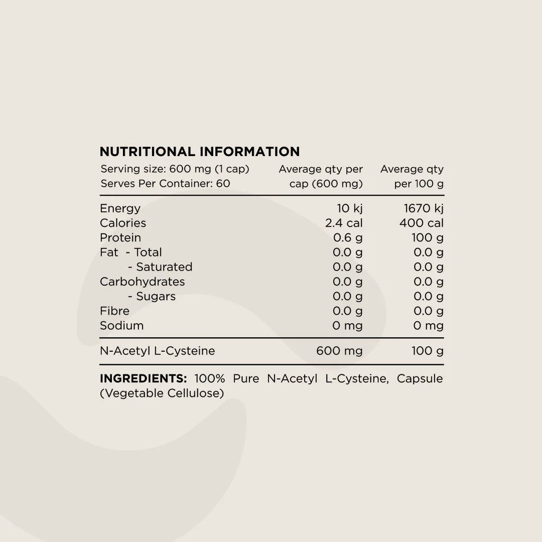NAC N-ACETYL-CYSTEINE 600mg by SWITCH NUTRITION