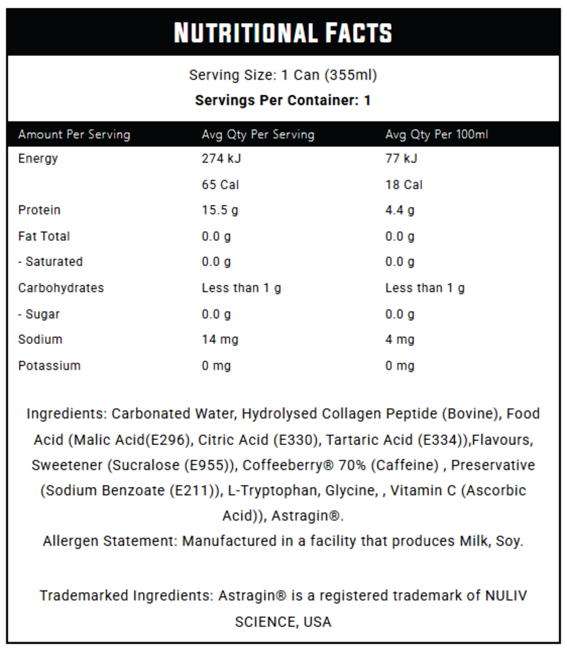 SPARKLING "ENERGY" PROTEIN WATER CANS by NEXUS