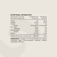 TONGKAT ALI 200:1 - 800mg by SWITCH NUTRITION