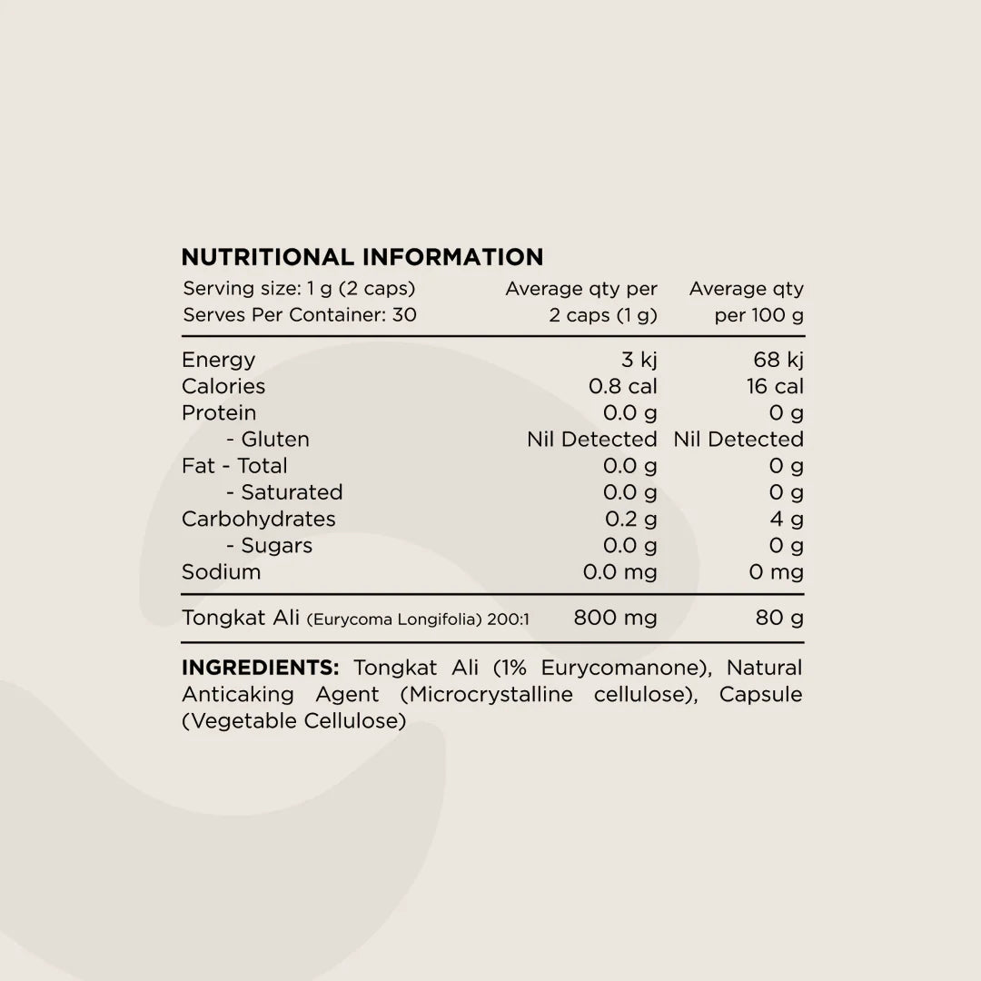 TONGKAT ALI 200:1 - 800mg by SWITCH NUTRITION