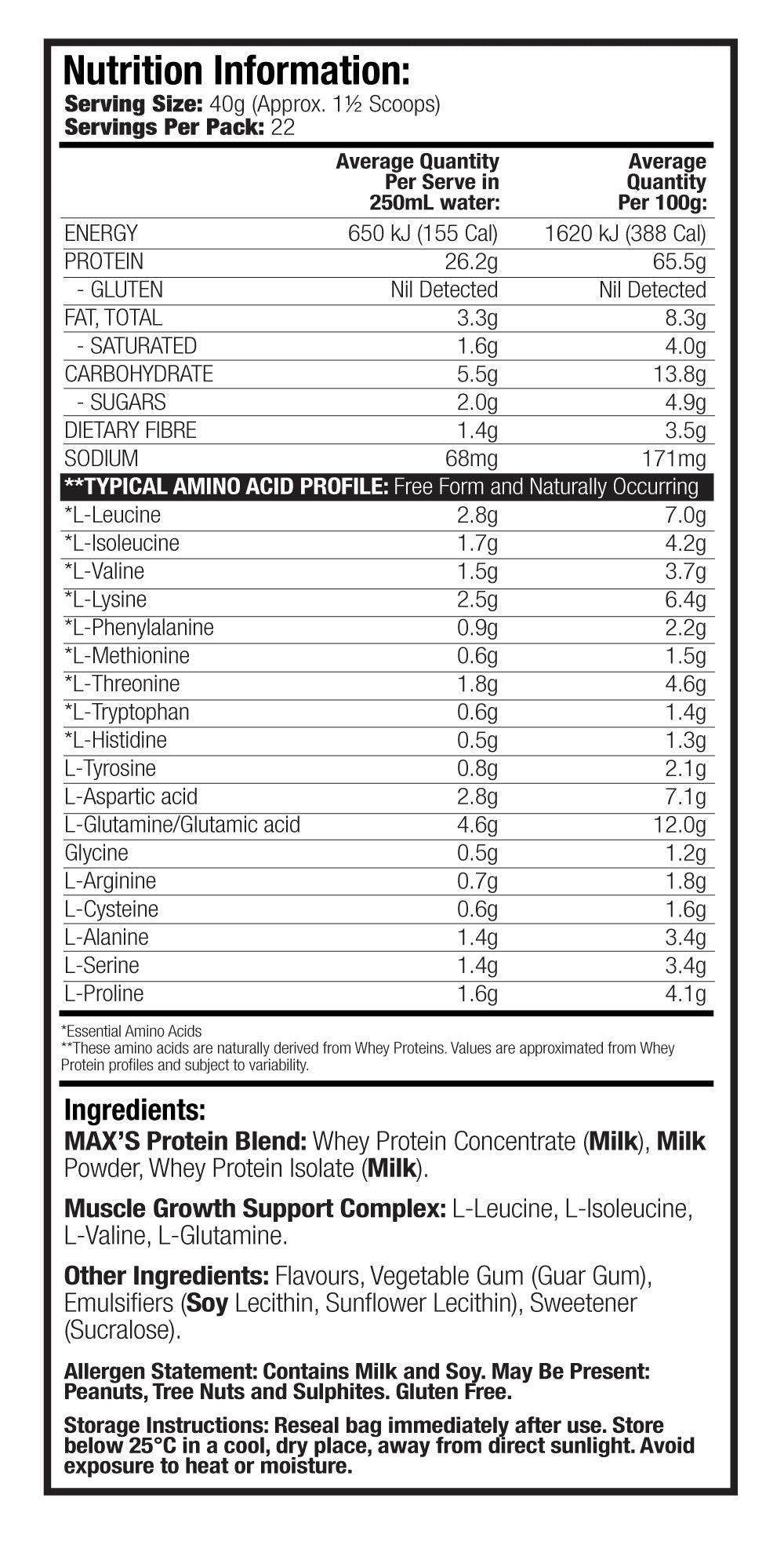 WHEY ISOLATES by MAX'S