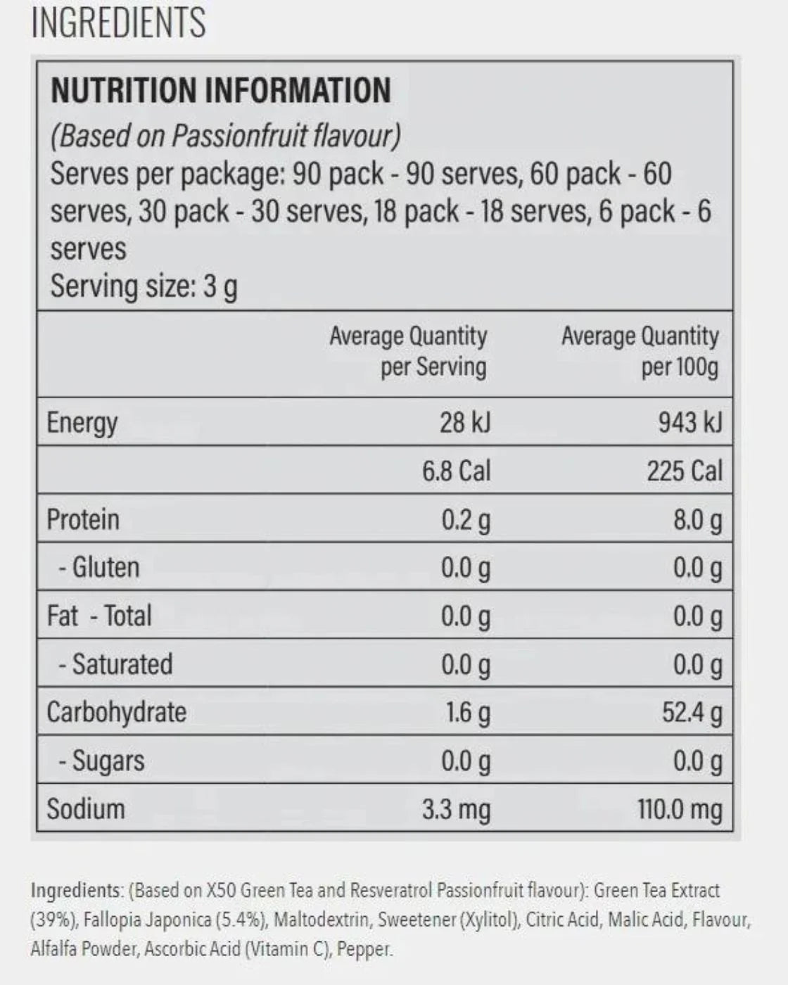 X50 GREEN TEA + by X50