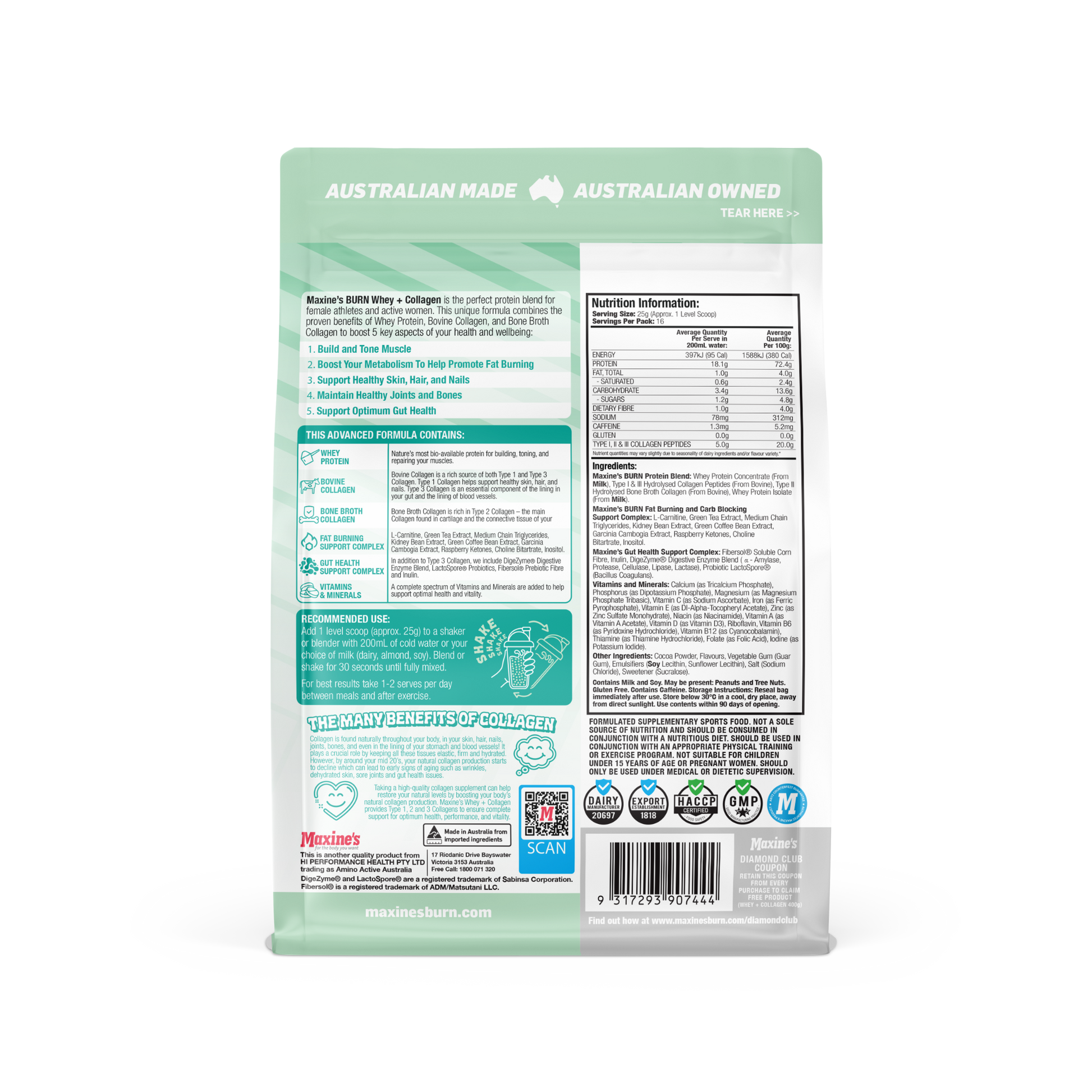 BURN WHEY + COLLAGEN PROTEIN by MAXINE'S