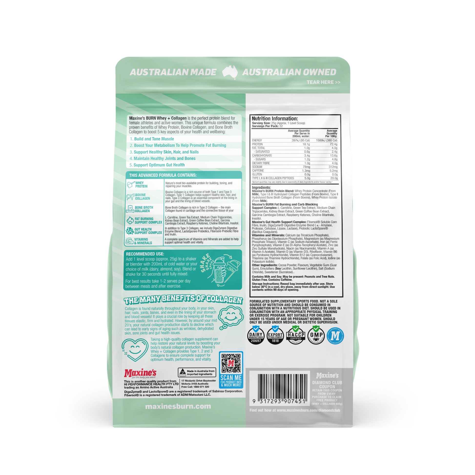 BURN WHEY + COLLAGEN PROTEIN by MAXINE'S