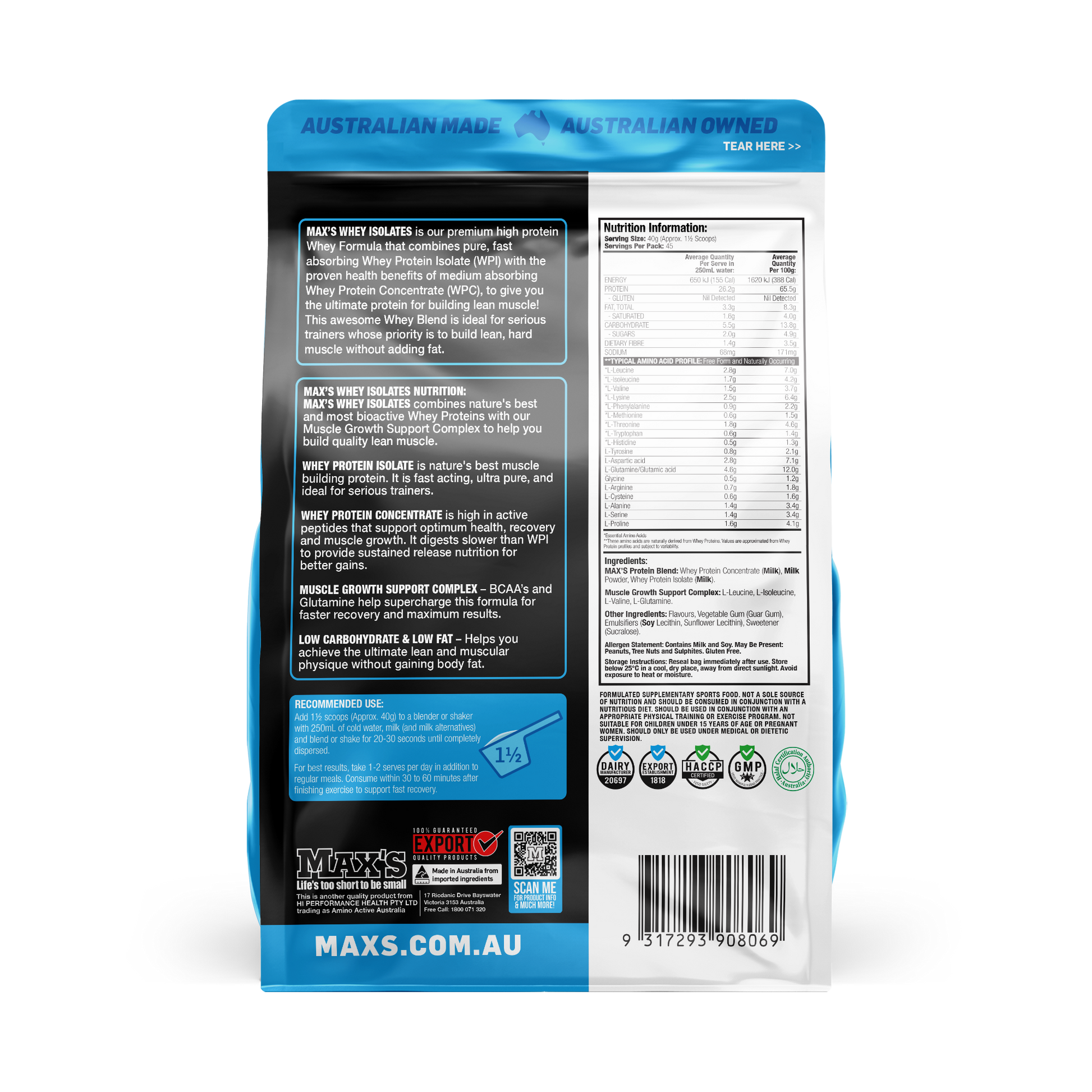 WHEY ISOLATES by MAX'S